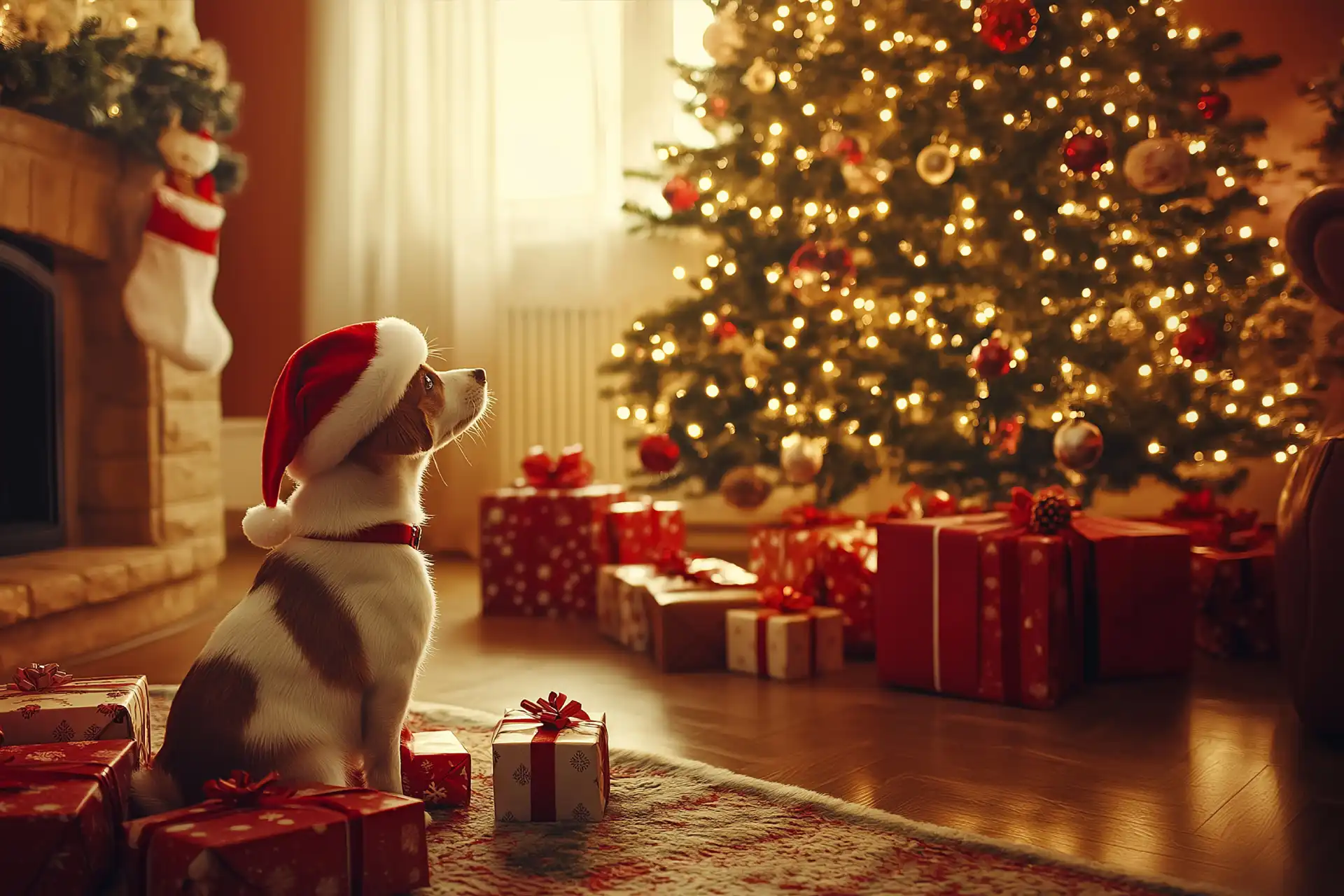 dogs & xmas decorations