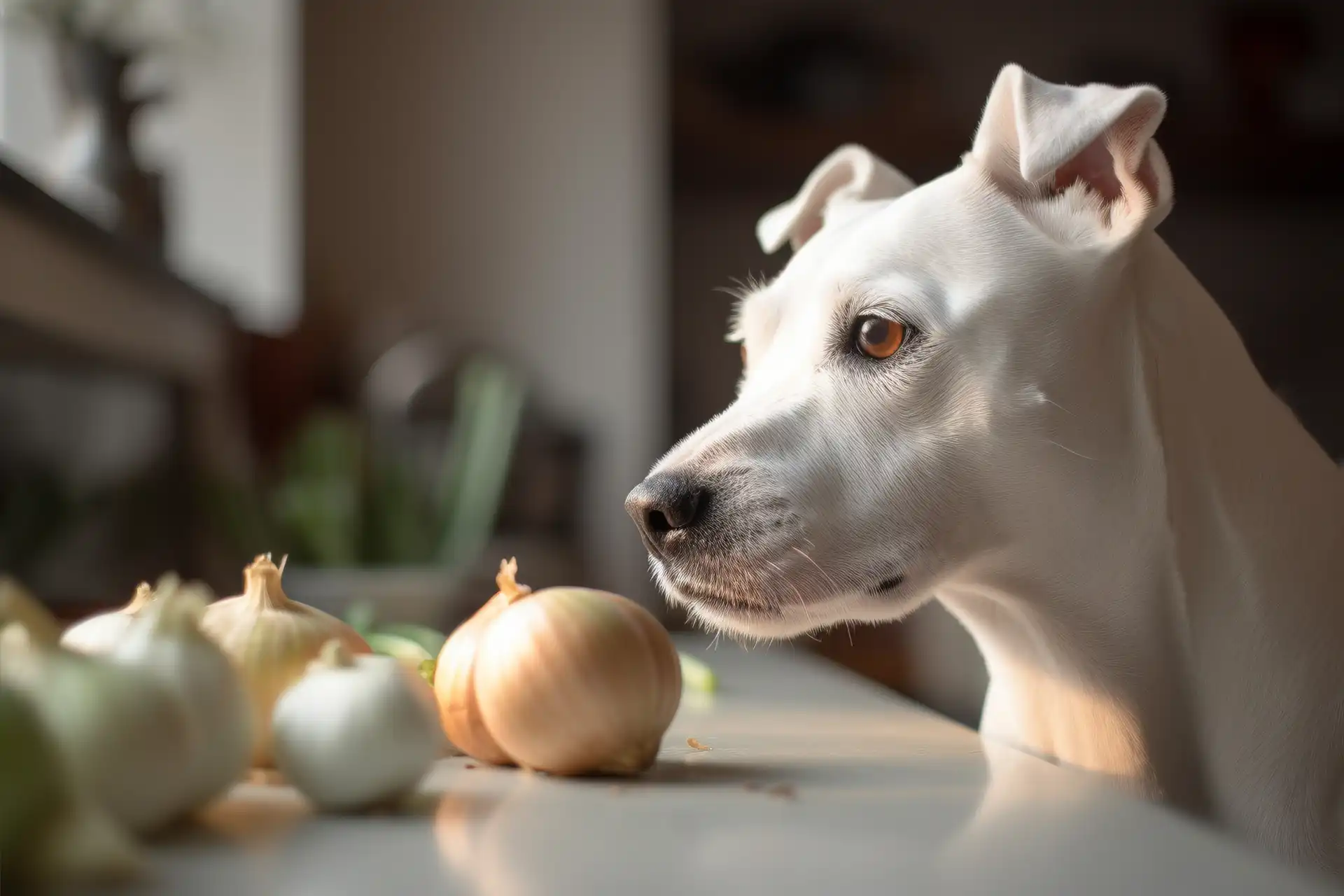 dog with onions